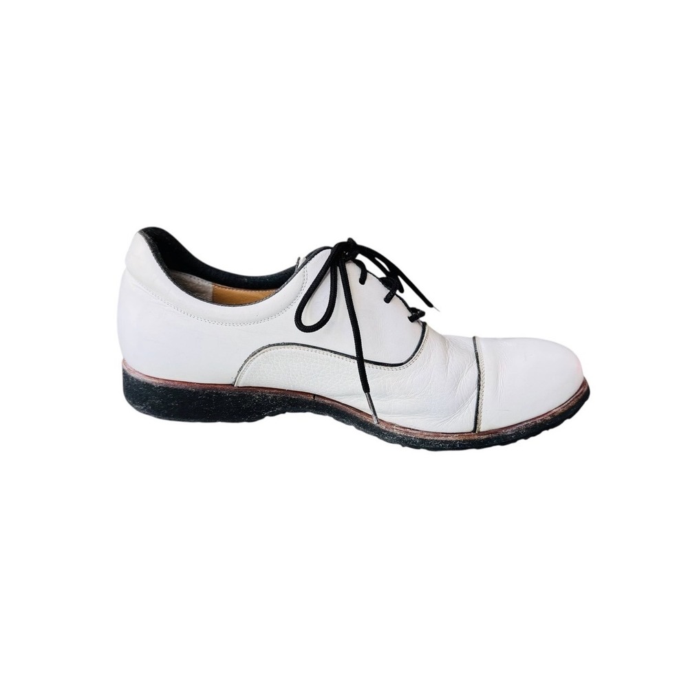🌴 Walter Genuin Leather White and Black‎ Athletic Gulf Shoes